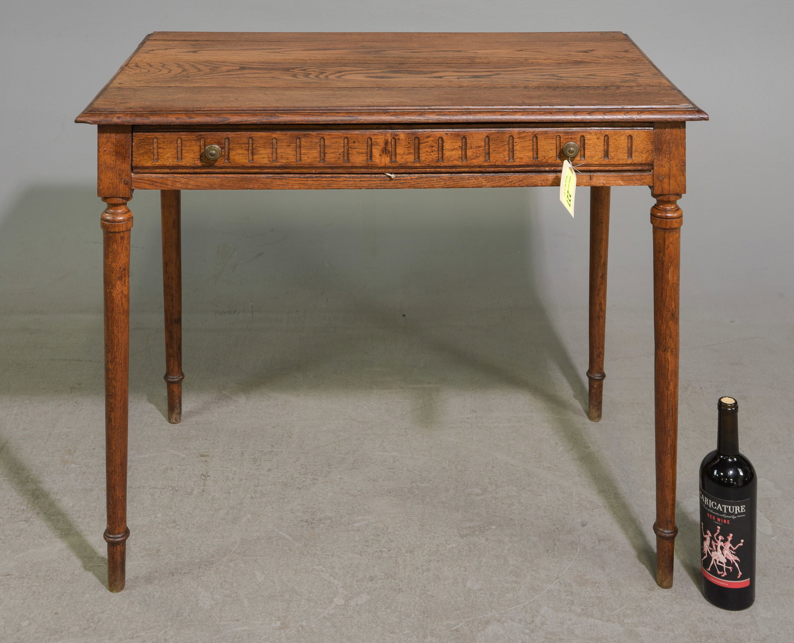 Louis XVI Style Oak Single Drawer Writing Table #2 (1 of 5)