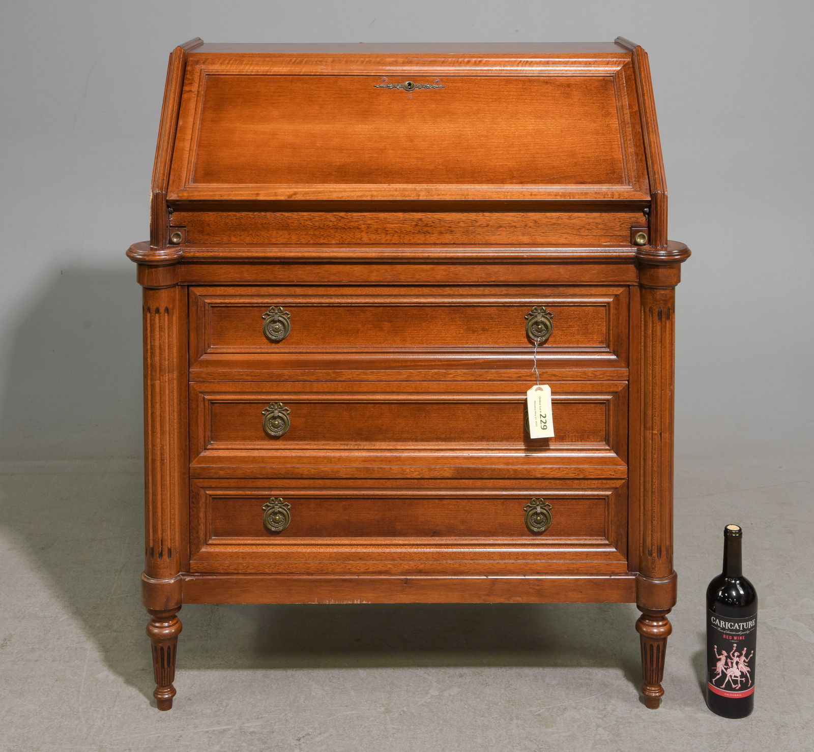Louis XVI Style Drop Front Desk / Bureau (1 of 6)