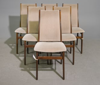 Danish Mid Century Modern Set of 6 Dining Chairs