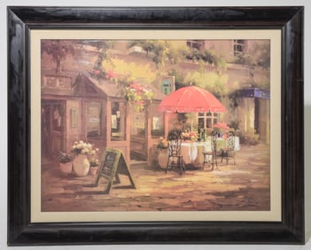 Framed Large Bistro Street Scene Print