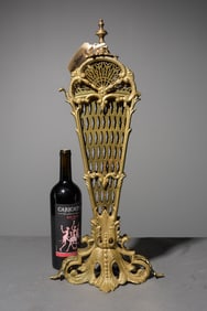 Vintage Danish Brass Peacock Fan Fire screen