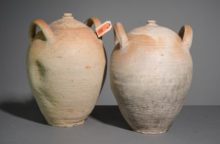 2 French Terracotta Wine Jugs #2
