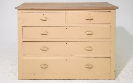 British Pine Painted Large 2 over 3 Drawer Chest