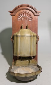 French Zinc / Pewter Water Font on Board