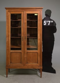 French Cherry Double Door Bookcase / Cabinet