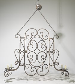 Italian Style Large Iron Six Arm Chandelier