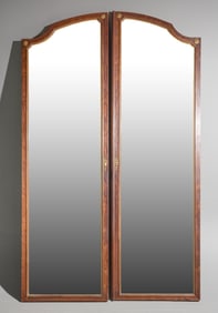 French Mahogany Beveled Mirror Cupboard Doors