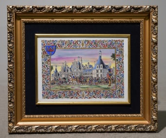 "Chateau de Chambord" Framed Porcelain Art