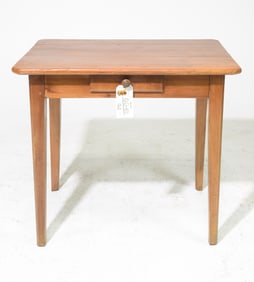 British Rustic Table with Tapered Legs and Drawer