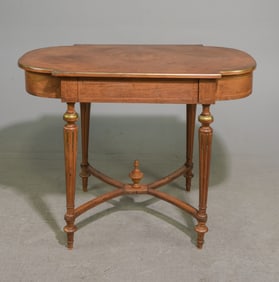 Louis XVI Style Inlaid Ovall Entry / Hall Table