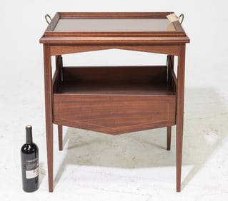 English Mahogany Tea Table with Serving Tray