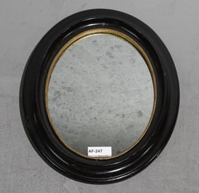 French Black Framed Oval Small Mirror
