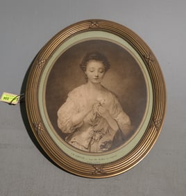 French Oval Framed Portrait - J-B. Greuze
