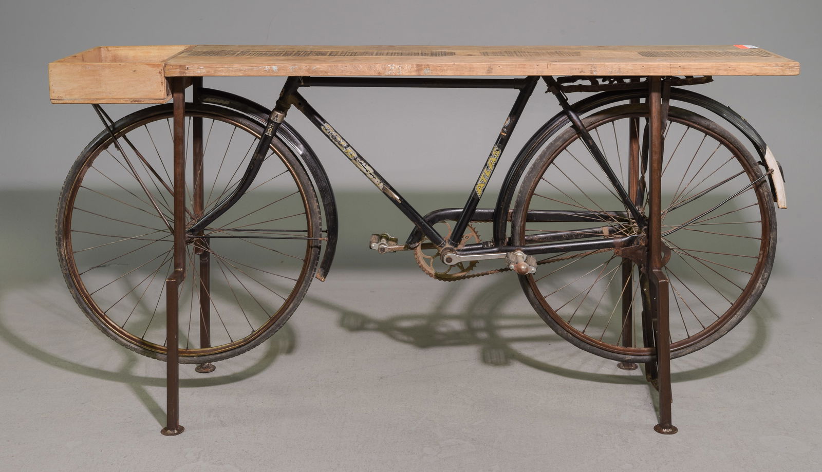 Bike Console / Table / Planter: Bike Console / Table / Planter - 36.5 in tall x 71 x 16