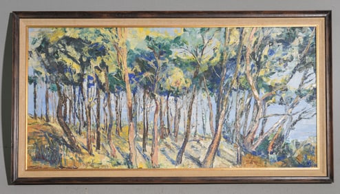 T.H. Gras Framed Acrylic on Canvas Forest Landscape