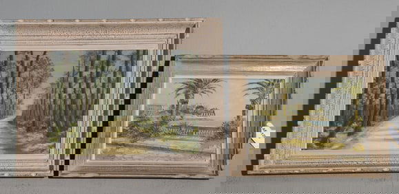 2pcs Framed Acrylic on Board Landscapes