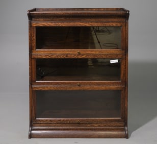 British Oak 3 Stacking Lawyers Bookcase