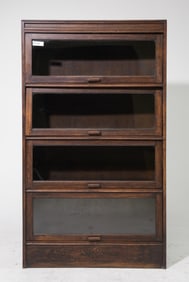 English Oak Four Section Lawyers Style Bookcase