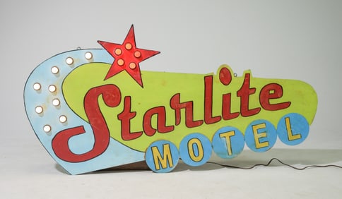 "Starlite Motel" Heavy Metal Light Up Sign