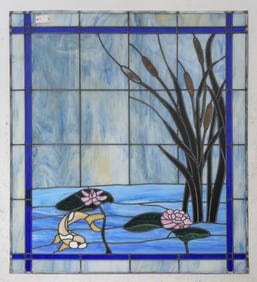 Large Leaded Stained Glass Window