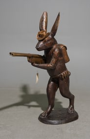 Cast Bronze Hunting Hare / Rabbit