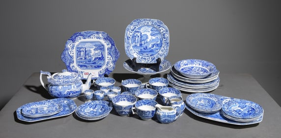 55pcs Assorted Blue & White China