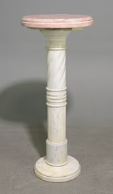 Italian Pink Marble Top Column Pedestal