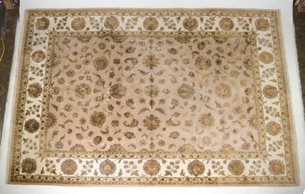 Indian Hand Knotted Room Size Rug - 13'11 x 10'1