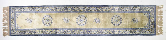 Oriental Silk Runner Rug - 11'1 x 2'3