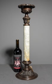 Imperial Style Quartz & Bronze Candlestand