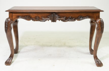 Chippendale Style Mahogany Paw Foot Hall / Sofa Table