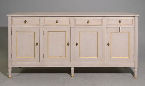 French Style Painted Four Door Sideboard / Enfilade