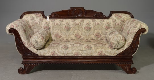 American Federal Carved Mahogany Sofa