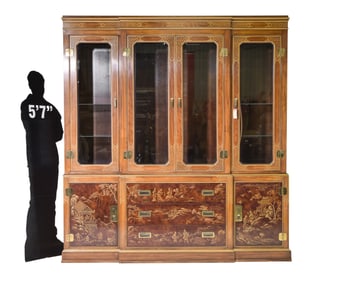 Chinoiserie Style Drexel Heritage Display China Cabinet