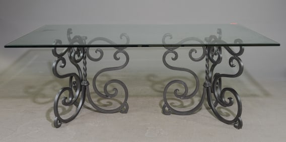 Modern Large Glass Top Dining Table