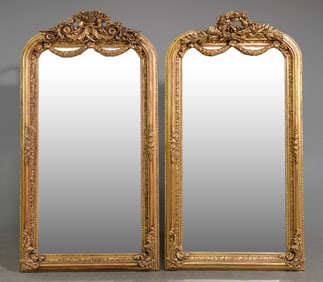 2 French Style Gold Framed Mirrors