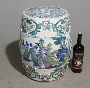 Asian Hand Painted Garden Stool / Plant Stand