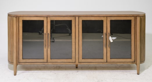 Contemporary Style Credenza with Reeded Sides