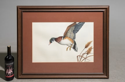 Framed Art on Canvas "Duck in Flight" by Faggard