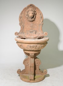 Cast Stone / Concrete Lion Wall Fountain