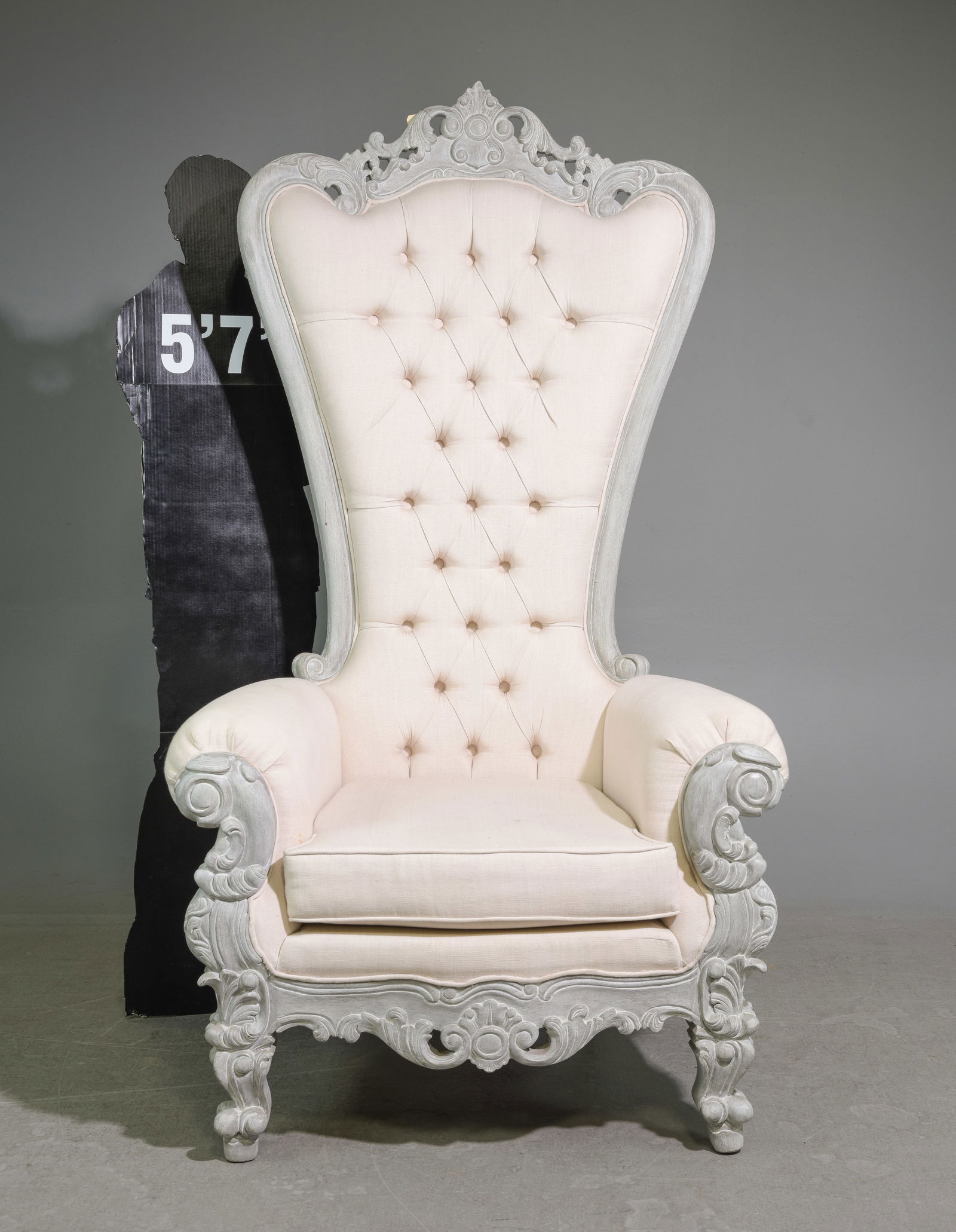 Italian Style Large Tufted Back Throne Chair #2 (1 of 4)