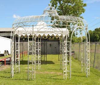 White Painted Round Iron / Metal Gazebo