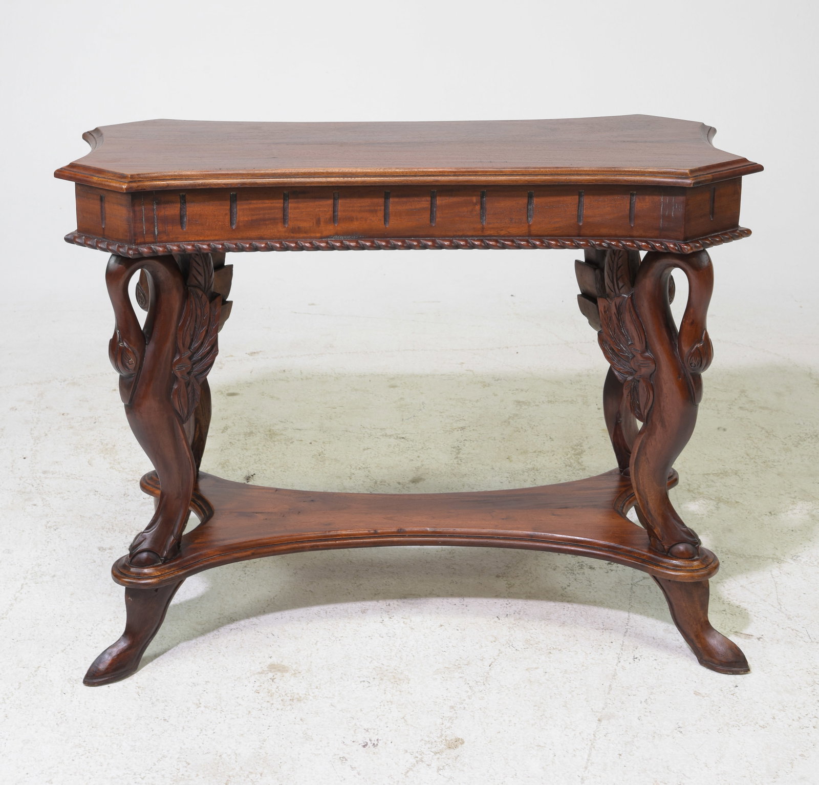 Italian Style Carved Swan Hall / Occasional Table: Italian Style Carved Swan Hall / Occasional Table - 27.5 in tall x 36.5 x 16