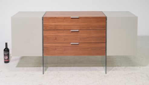 Contemporary Modernist Three Drawer Credenza