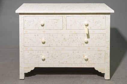 Four Drawer White Buffalo Bone Inlaid Chest