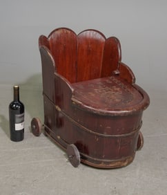 Chinese Antique Rolling Childs Chair