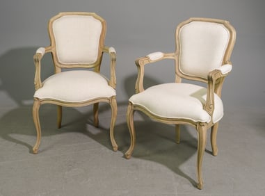 French Style Pair of Captains Arm Chairs