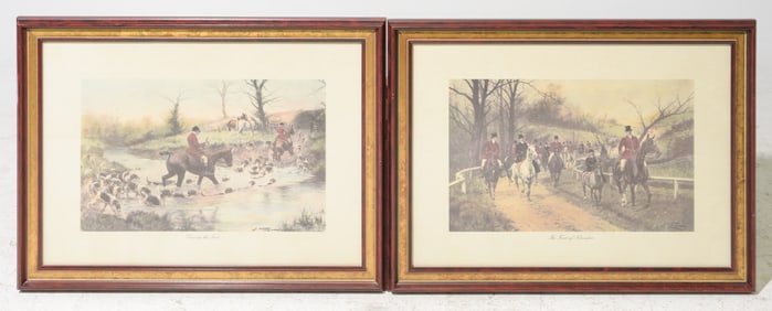 Two G. Wright Framed Hunting Lithographs