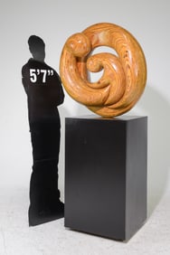 HY Farber Wood "Security" Sculpture on Stand