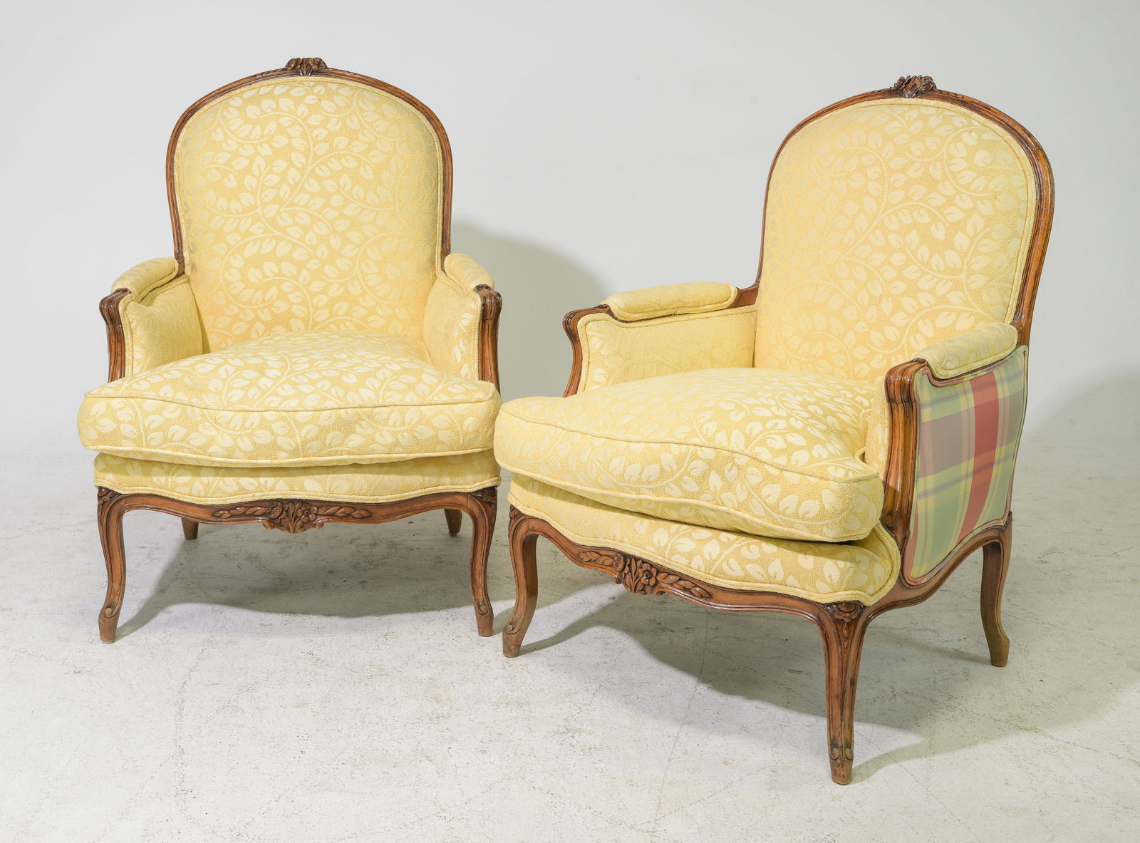 2 French Style Upholstered Arm Chairs (1 of 6)